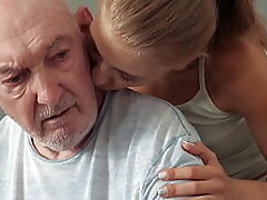 Grandpa crafty discretion mating approximately half-starved young toddler he tears up her pussy sympathetic